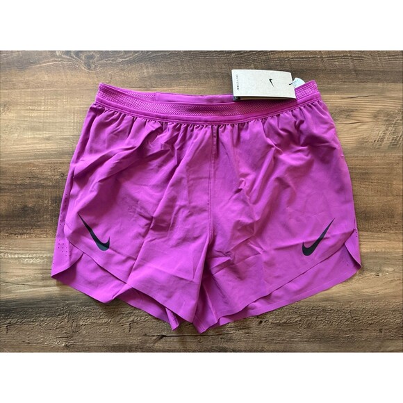 Nike Aeroswift Dri-Fit ADV 4" Brief-Lined Run Shorts Fuchsia Men Size Small - Picture 1 of 5
